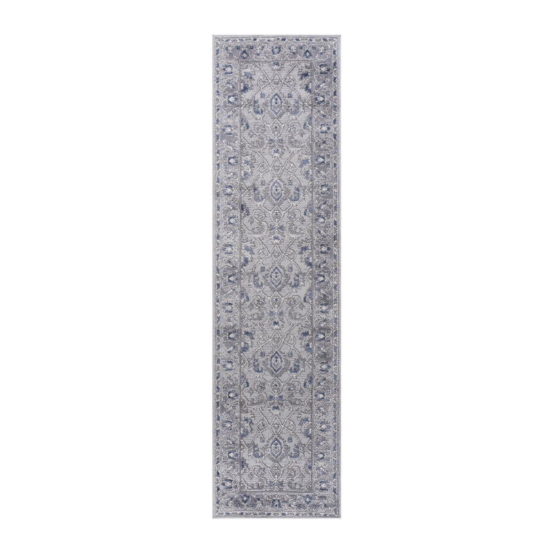 Marfi Collection 2X8 Grey / Blue / Oriental Runner Rug, Runner 2'2" x 8', Gray/Blue