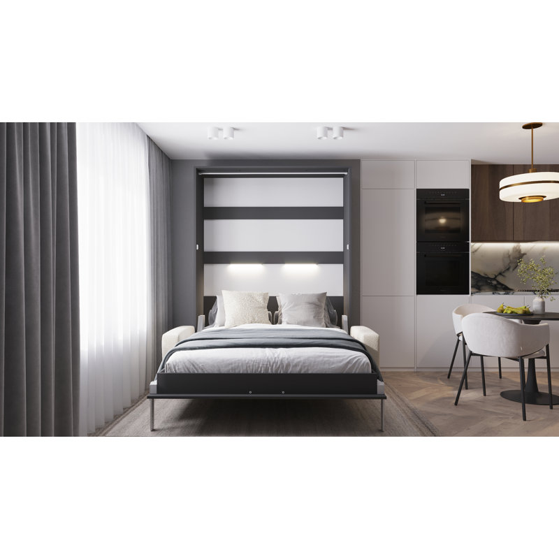 Neidelin Upholstered Bed, Grey/Cream