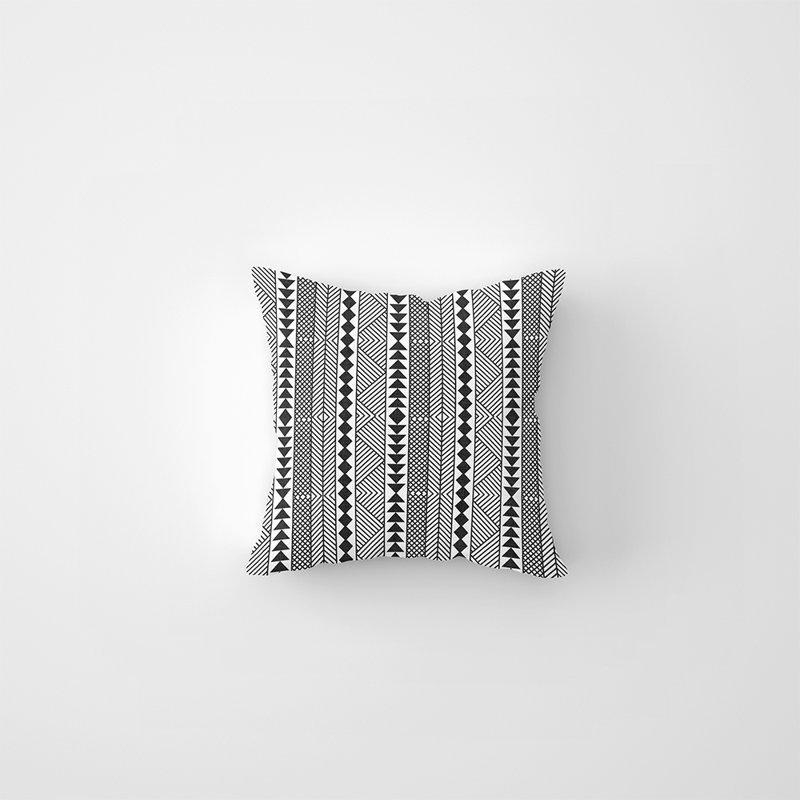 Sisala Geometric Throw Pillow, Black/White