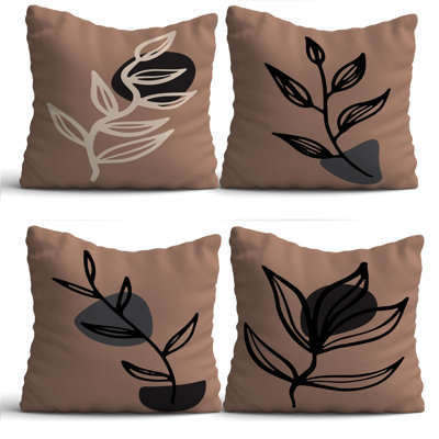 4 Pieces Washable & Ironable Cushion Cover Set