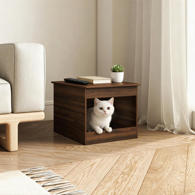 Top Opening Cat Litter Box Enclosure, Hidden Pet House Furniture, Multifunctional End Table