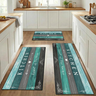 Farmhouse Kitchen Rugs Sets of 3,Non Slip Washable Mats for Kitchen Sink and Hallway