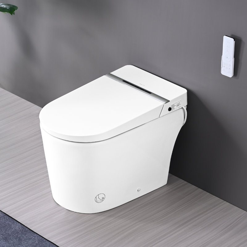 Led Display Smart Toilet With Night , Heated Seat, Self-Cleaning Nozzle, Foot Sensor, Remote Control Sensor Bidet , Control,