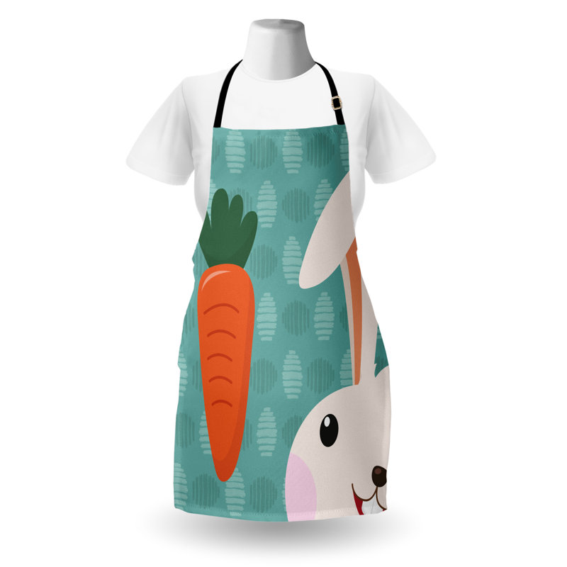 Multicolore tablier East Urban Home Bunny, cuisine de jardinage, taille adulte, bleu sarcelle pâle