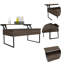 Table basse à plateau relevable, deux pieds - noyer foncé