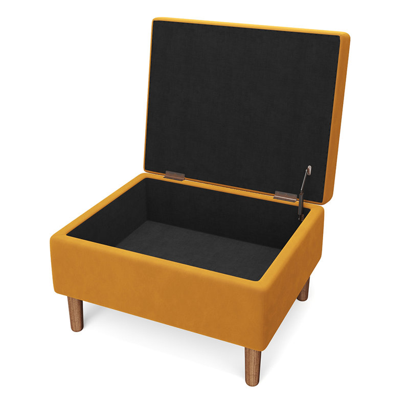 69.2cm Wide Rectangle No Pattern Footstool Ottoman with Storage