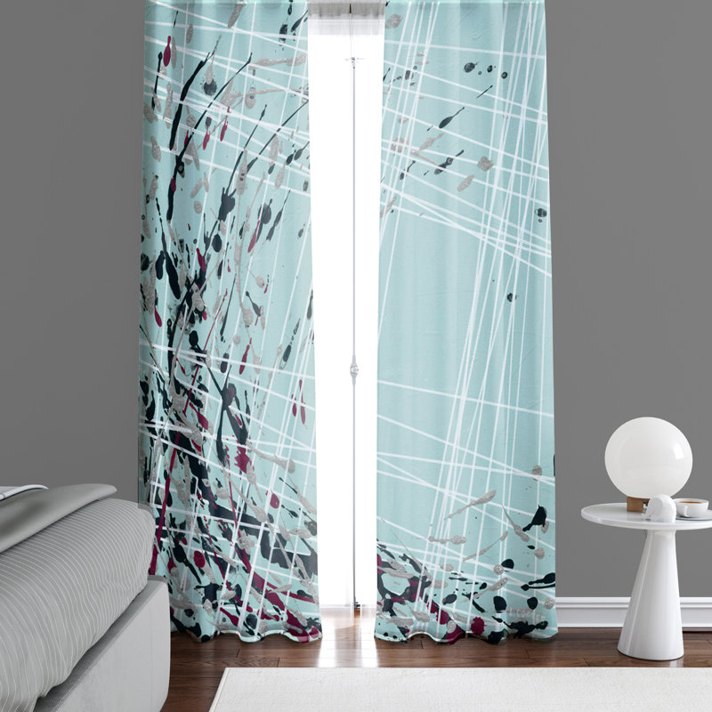 Paire de rideaux semi-transparents en polyester sahithi, L 40 po x H 61 po