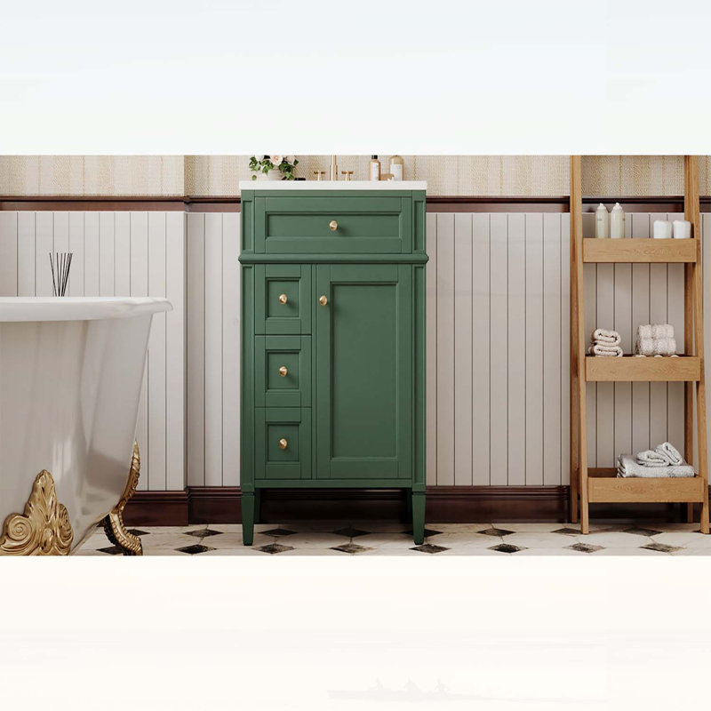 Meuble-lavabo moderne avec lavabo supérieur, rangement spacieux et fabrication durable pour des salles de bain élégantes et fonctionnelles