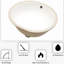Lavabo de salle de bain ovale en céramique à encastrer sous plan - 48 x 41 cm, blanc, avec trop-plein, fini mat - Style moderne et élégant