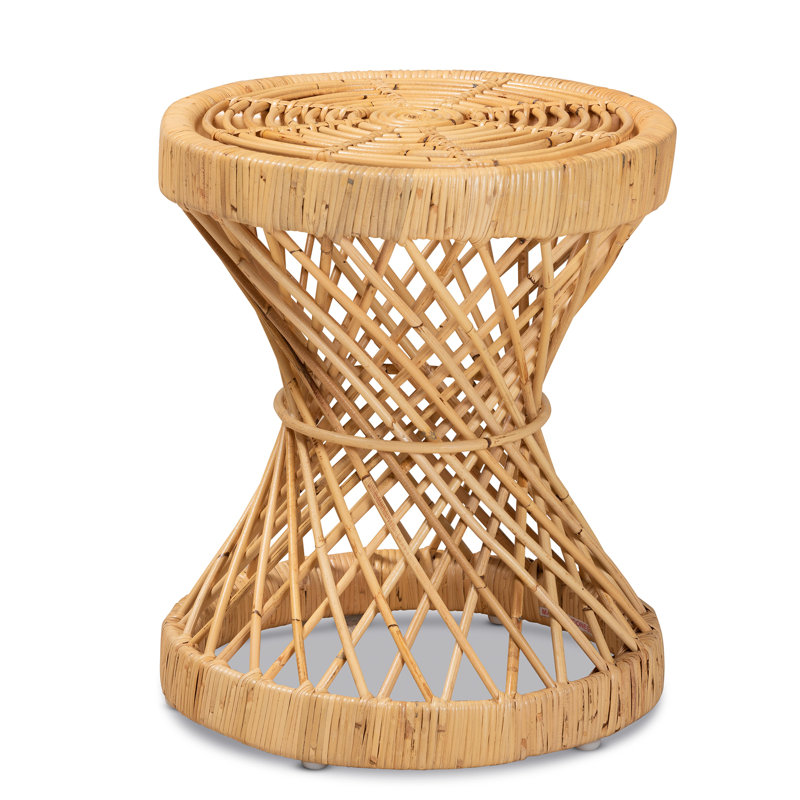 Rattan Knotts Pedestal End Table