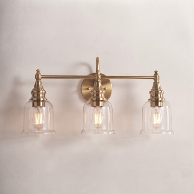 Cassiel 3-Light Dimmable Vanity Light, Brass