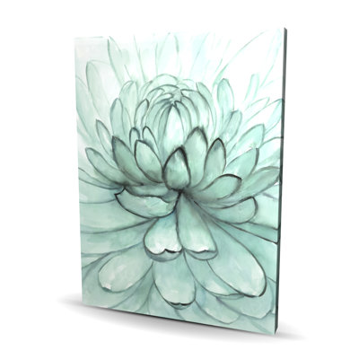 Fleur turquoise - Toile florale illustrative pour la décoration intérieure