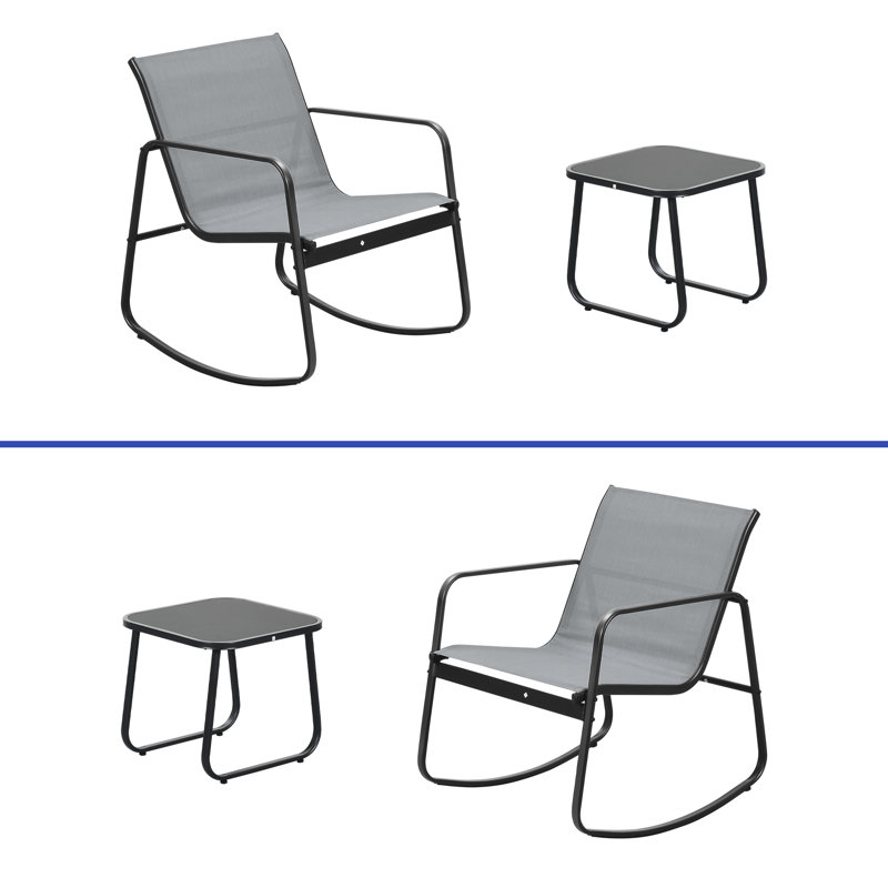 Chaise d'extérieur Kyriakoula, Gris