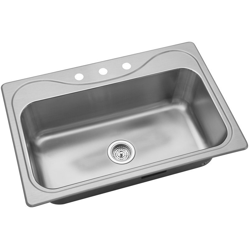 Southhaven 33" L x 22" W Single Bowl Kitchen Sink, 3 Hole