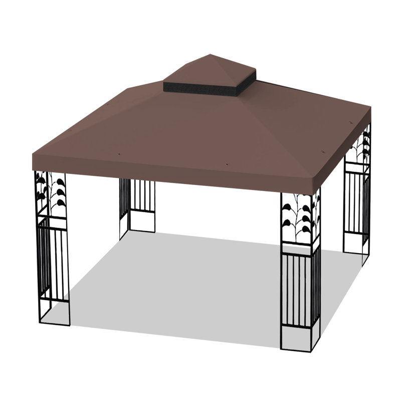 Brown 10x10 Ft Outdoor Patio Gazebo Replacement Canopy Roof