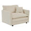 Chaise rembourrée en chenille beige avec tissu d'ameublement doux et structure en bois robuste