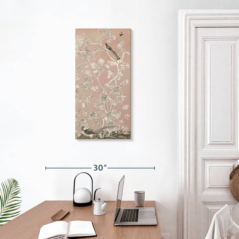 Blush chinoiserie I, H 30 po x l 15 po