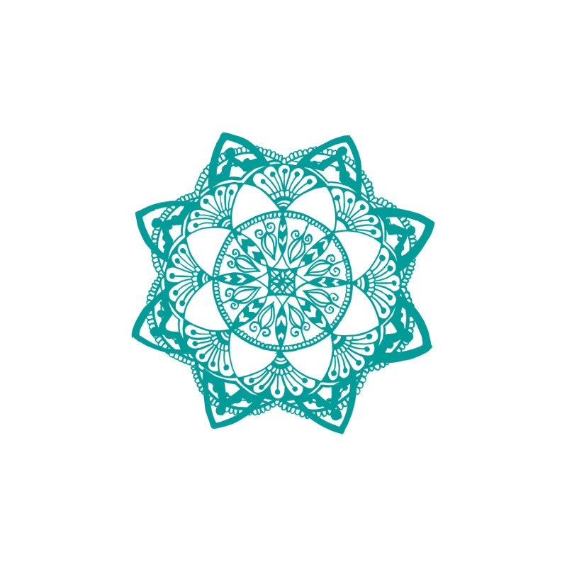 Décalcomanie murale décoration boho bohémien chambre Natazhat, Turquoise
