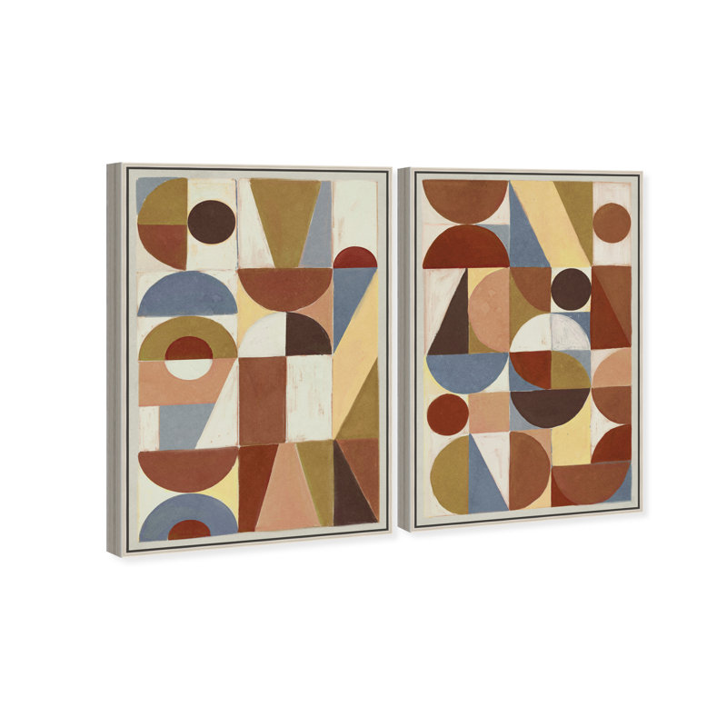 Tiled Set Set by Oliver Gal, 74"H x 50"W, Silver Floater Frame
