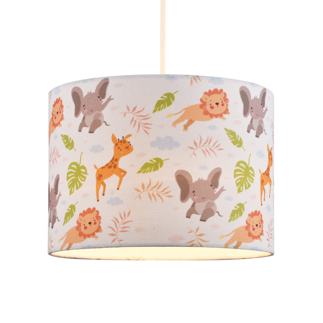 18cm H Cotton Blend Drum Lamp Shade ( Screw On ) in White