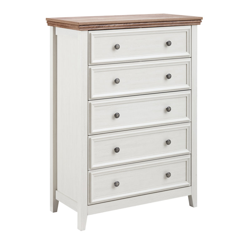 Armoire commode beige à 5 tiroirs pour un rangement facile