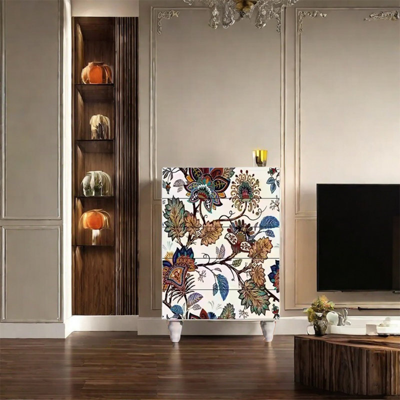 Armoire décorative en noyer avec plateau large