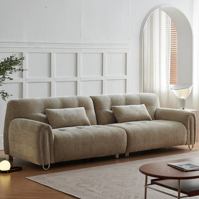 Canapé rétro en chenille Mid-Century