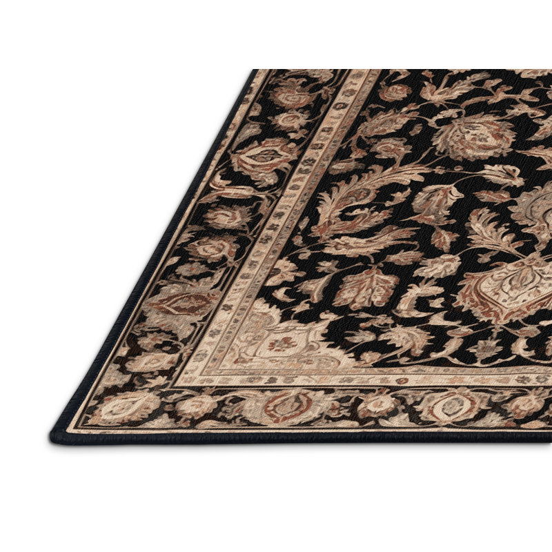 Machine Washable Persian Brown Area Rug, Rectangle 2' x 3'