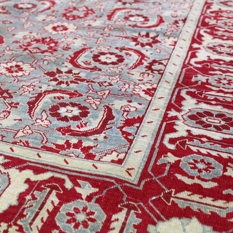 Tapis unique en laine / coton tissé à la main des années 1920 de 3 pi 5 po x 5 pi 1 po Agra