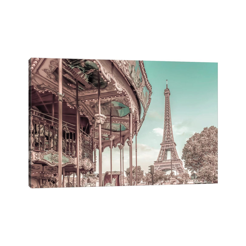 Typical Paris | Urban Vintage Style 1 Piece Wrapped Canvas Wall Art, 20.32 cm H x 30.48 cm W