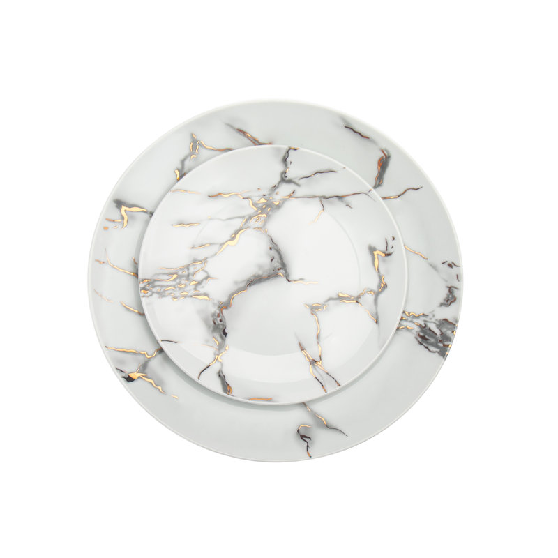 Service de table en porcelaine 16 pièces Rayo Marble
