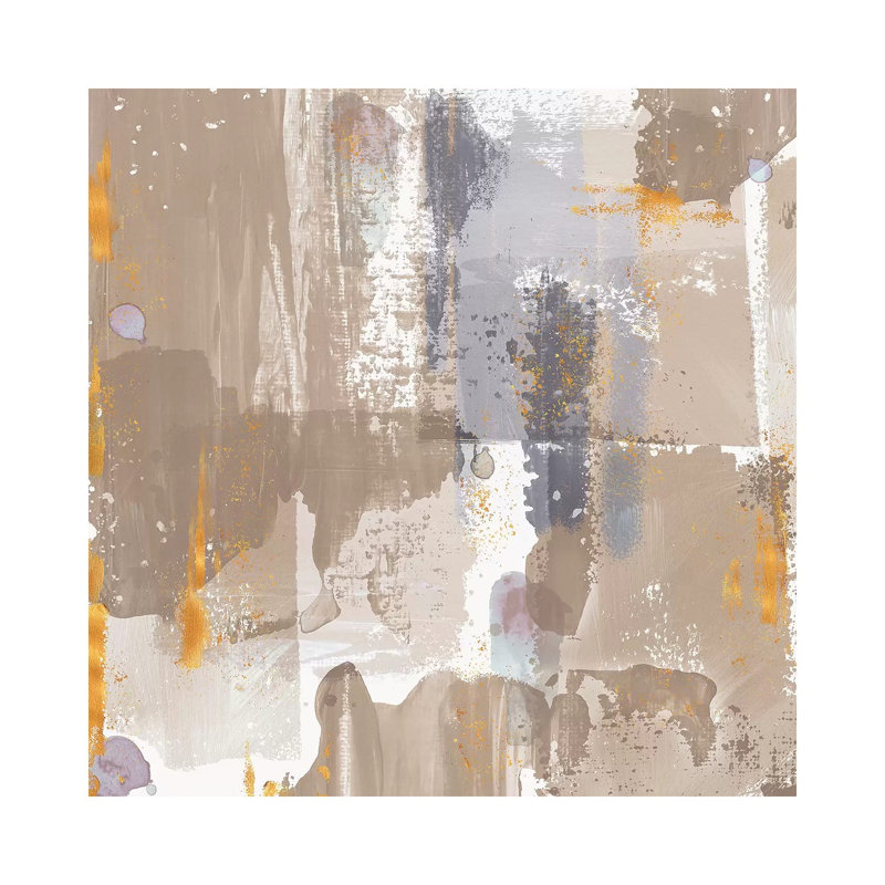 Icescape Abstract Grey Gold IV by Northern Lights - Wrapped Canvas Gallery-Wrapped Canvas Giclée, 30.48 cm H x 30.48 cm W