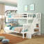 Lit superposé simple au-dessus de double avec rangement et garde-corps pour chambre à coucher, couleur espresso Stairway-1129833544