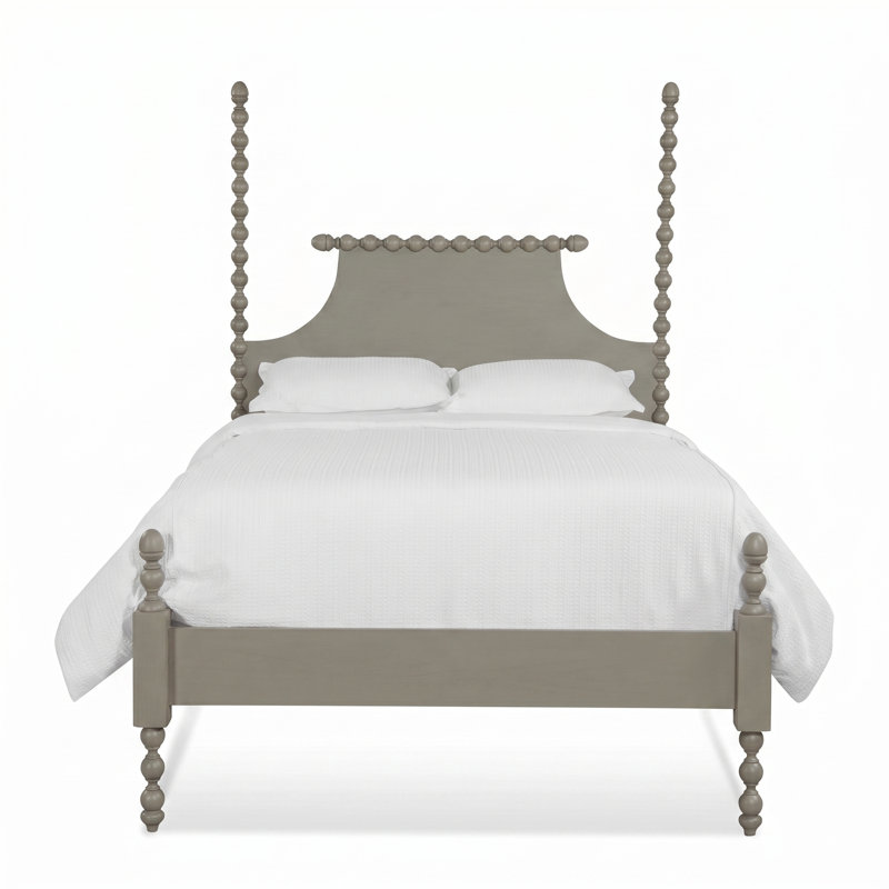 Emily Spindle Four Post Bed, Queen, Mushroom