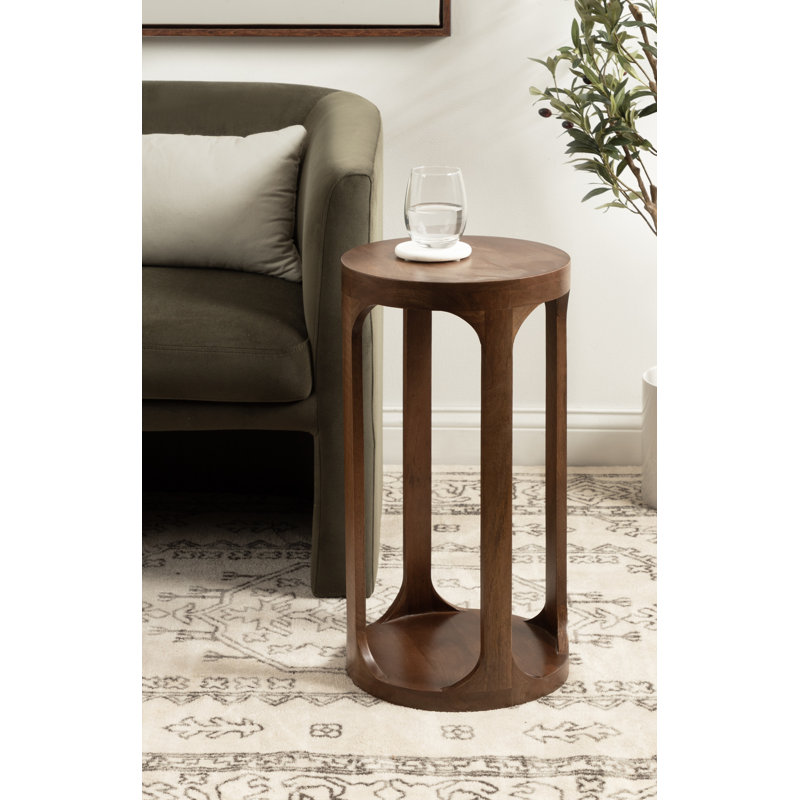 Chewelah Solid Wood End Table, 23" H x 12" W x 12" D, Walnut Brown