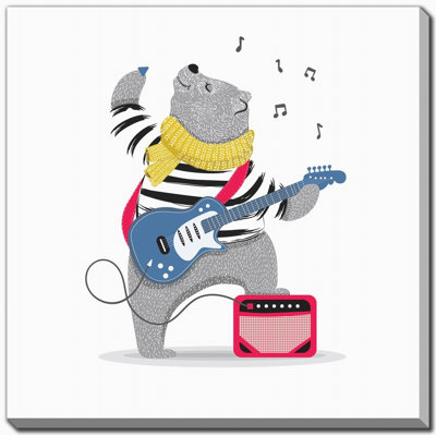 Instrumental Bear 2 Canvas Wall Art