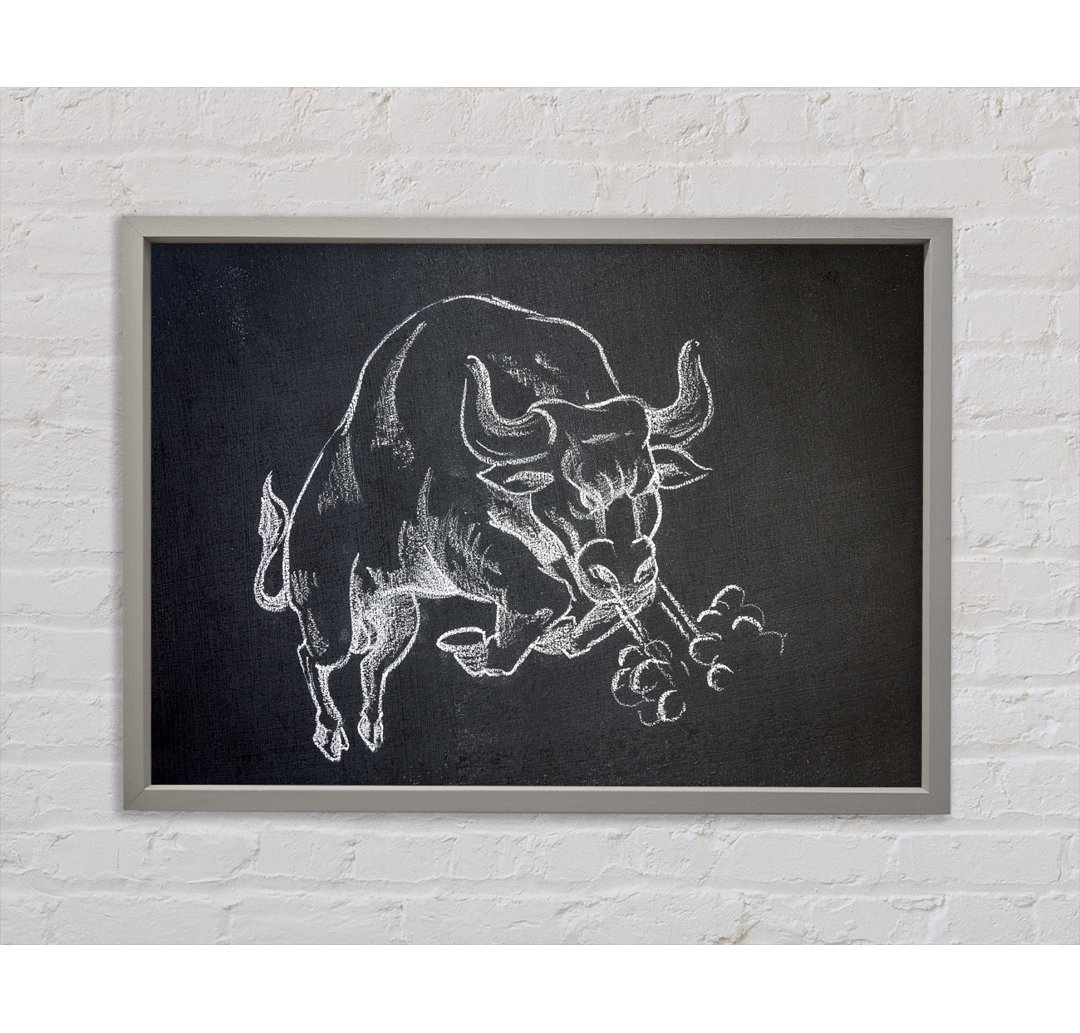 Angry Bull - Einzelner Bilderrahmen Kunstdrucke auf Leinwand