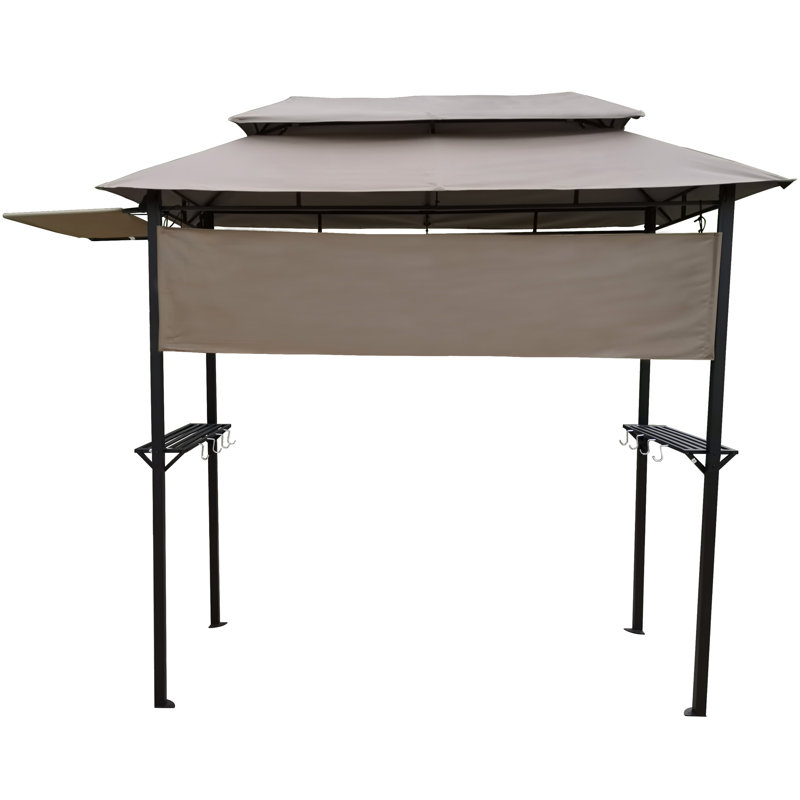 Abri de jardin 8 X 4 pi avec structure en acier et toit - Échappement de fumée, imperméable, espace de fête extérieur
