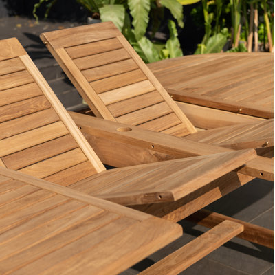Anautica 12 - Person Teak Wood Patio Dining Set with Oval Table