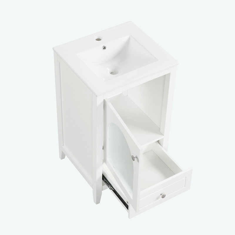 20" Bathroom Vanity with Sink, White