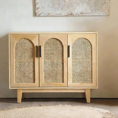 Modern Burlywood Solid Wood Sideboard