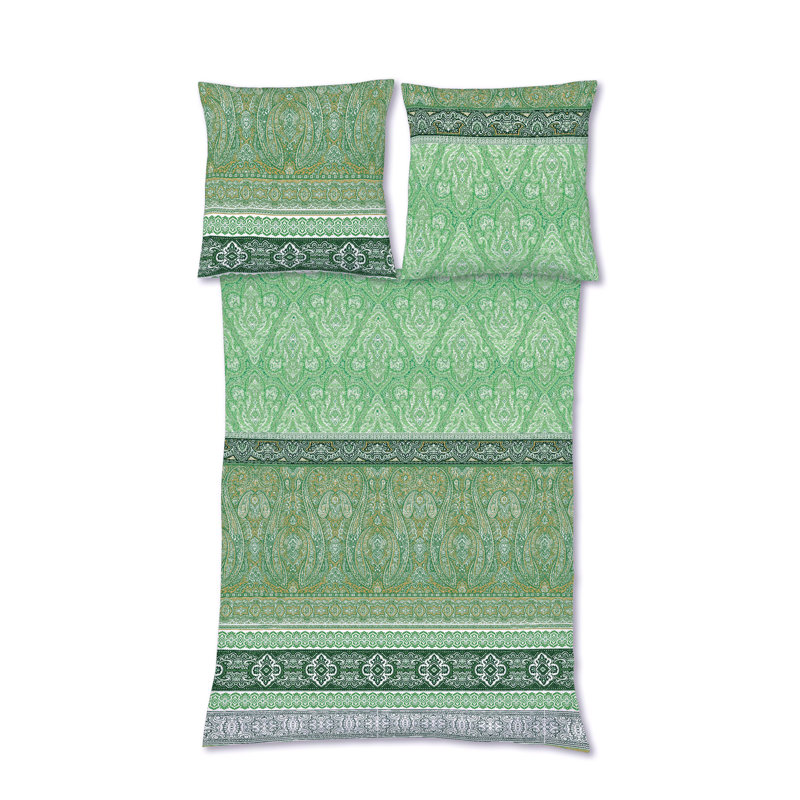 Modern Classic sateen bedding, Single Duvet Cover + 1 Standard Pillowcase, Herbs Green