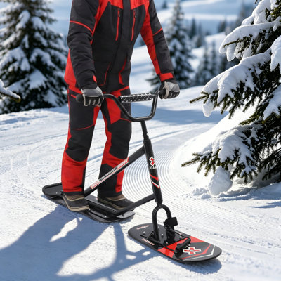 Scooter des neiges, planche à roulettes avec direction à 360 °, patin à neige à double ski