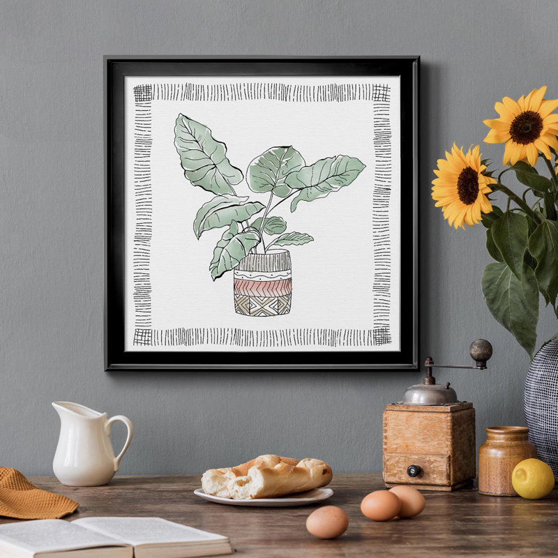 Elephant Ear - Peinture sur toile encadrée, Noir, H 34,5 po x l 34,5 po x P 1,5 po