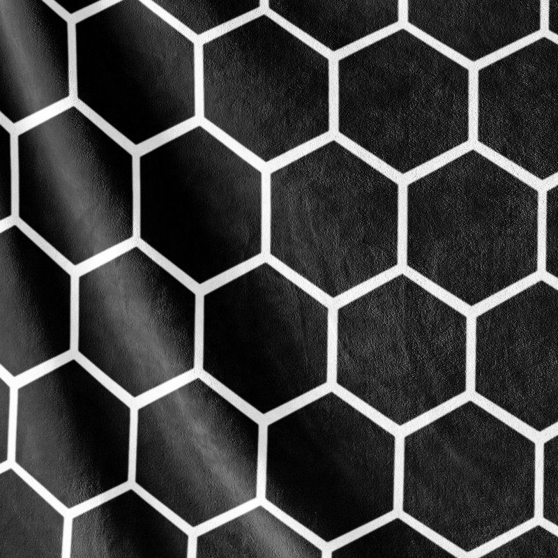 Jeté ultra moelleux ultra doux en nid d'abeille, Noir