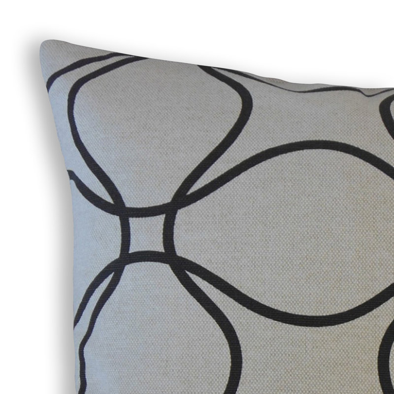 Coussin Lalage, 18 po x 18 po, Gris / noir, Coussin décoratif