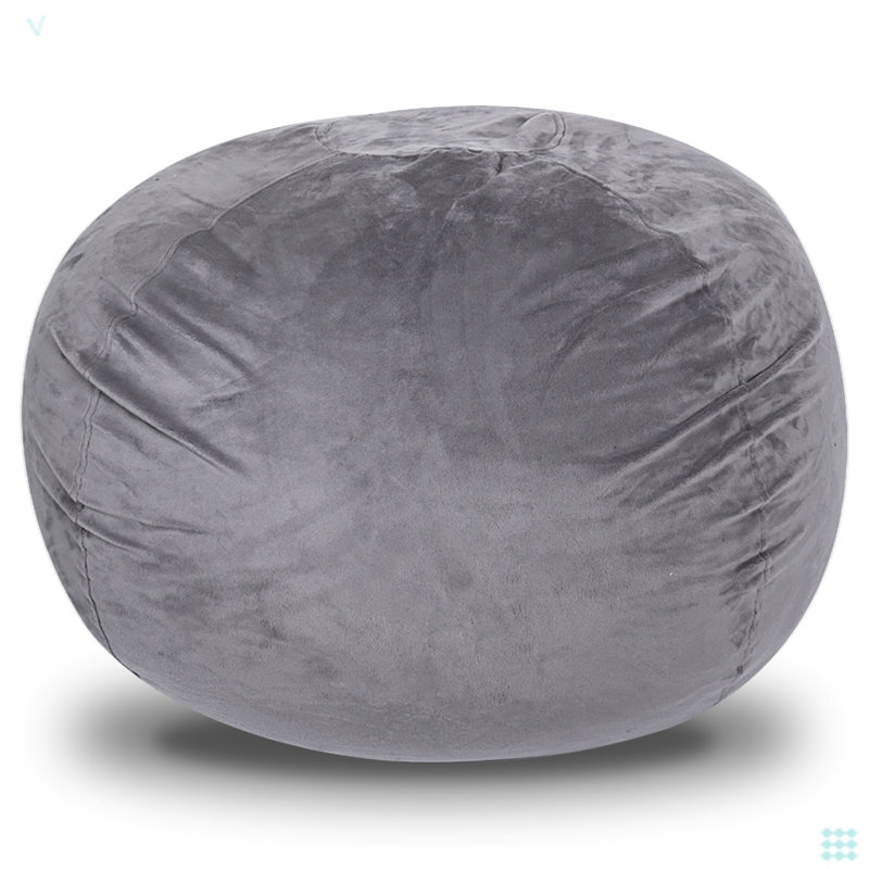 Fauteuil à billes Minky, H 39,07 po x l 56,07 po x P 56,03 po, Velours gris