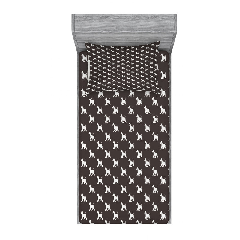 Microfiber Patterned Fitted Sheet, Twin Fitted Sheet with 1 Pillowcase