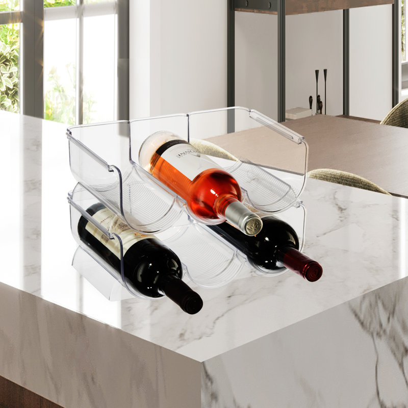 Clear Stackable 6-Bottle Plastic Wine Rack