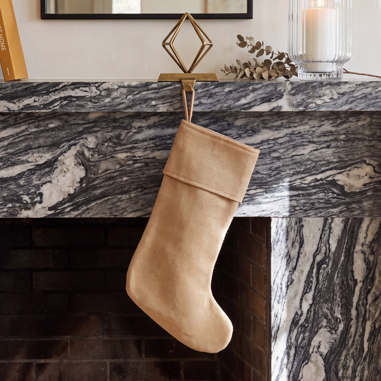 Festive Finds Burlap Stocking, 15" H x 11" W, Natural